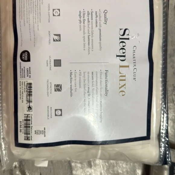 Charter Club Sleep Luxe 800 Thread Cream Bedding Sheet Set - Picture 3 of 3